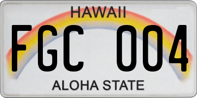 HI license plate FGC004