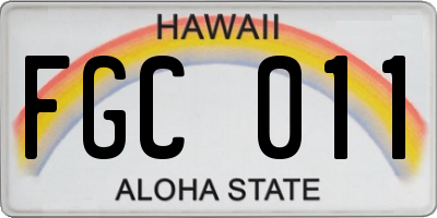 HI license plate FGC011