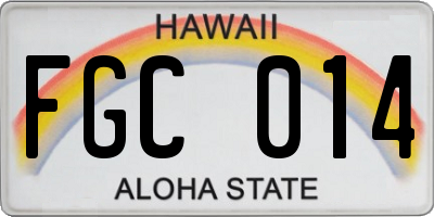 HI license plate FGC014