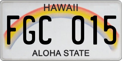 HI license plate FGC015