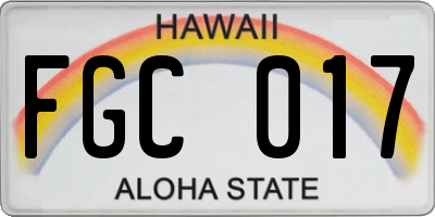 HI license plate FGC017