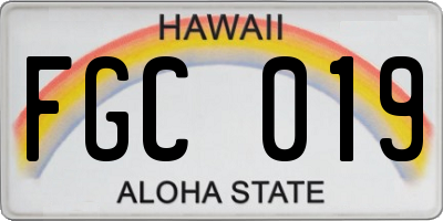 HI license plate FGC019