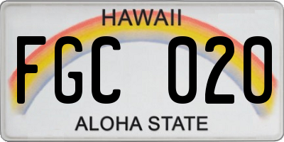 HI license plate FGC020