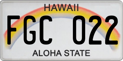 HI license plate FGC022