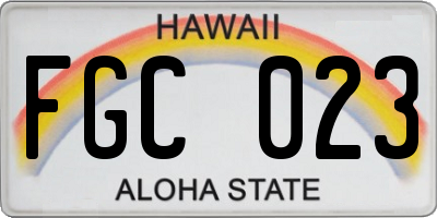 HI license plate FGC023