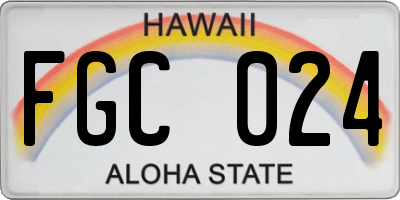 HI license plate FGC024
