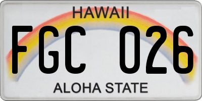 HI license plate FGC026