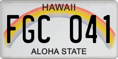 HI license plate FGC041