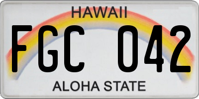 HI license plate FGC042