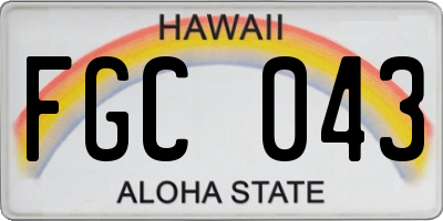 HI license plate FGC043