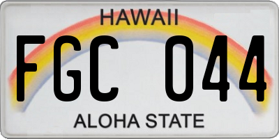 HI license plate FGC044