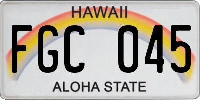 HI license plate FGC045