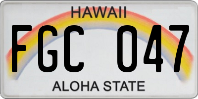 HI license plate FGC047