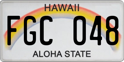 HI license plate FGC048