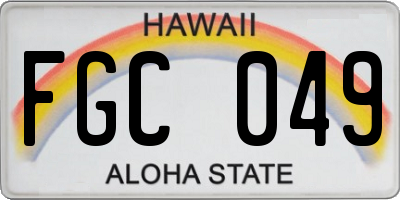HI license plate FGC049
