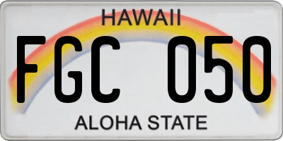 HI license plate FGC050