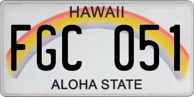 HI license plate FGC051