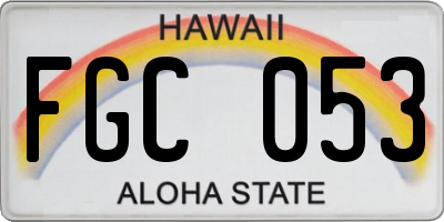 HI license plate FGC053