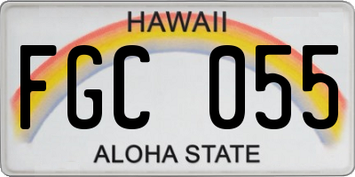 HI license plate FGC055