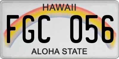 HI license plate FGC056