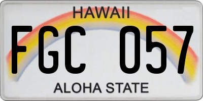 HI license plate FGC057