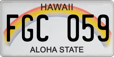 HI license plate FGC059