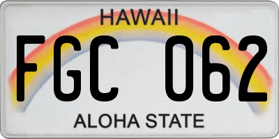 HI license plate FGC062
