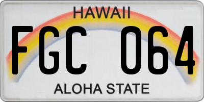 HI license plate FGC064