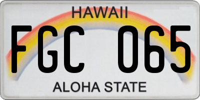 HI license plate FGC065