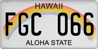 HI license plate FGC066