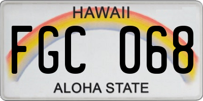 HI license plate FGC068