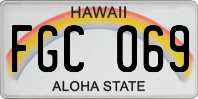 HI license plate FGC069