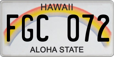 HI license plate FGC072