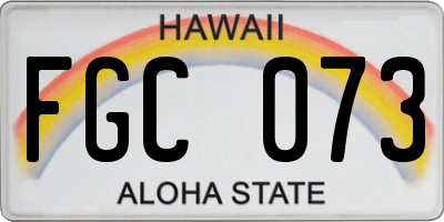 HI license plate FGC073