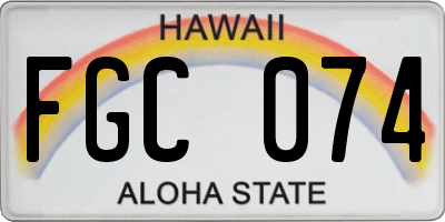 HI license plate FGC074