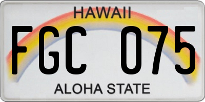 HI license plate FGC075