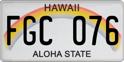 HI license plate FGC076