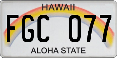 HI license plate FGC077