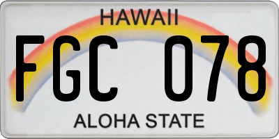 HI license plate FGC078