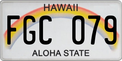 HI license plate FGC079