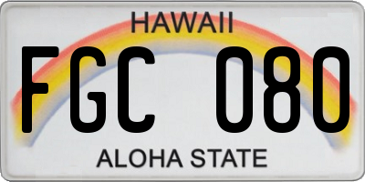 HI license plate FGC080