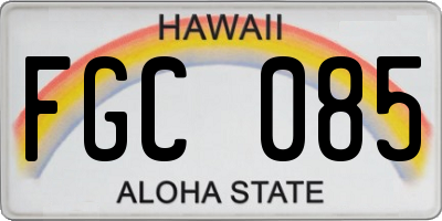 HI license plate FGC085