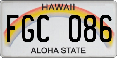 HI license plate FGC086