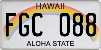 HI license plate FGC088