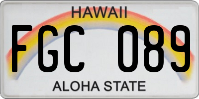 HI license plate FGC089