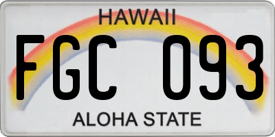 HI license plate FGC093