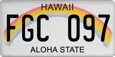 HI license plate FGC097