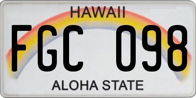 HI license plate FGC098