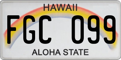HI license plate FGC099