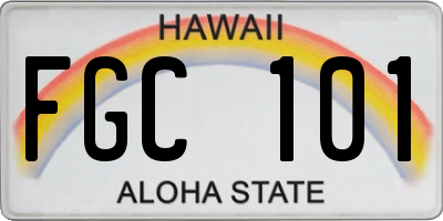 HI license plate FGC101